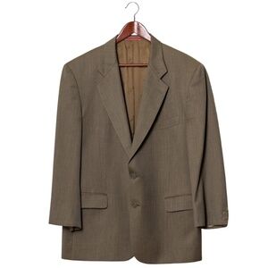 Vintage Emanuel Ungaro L'homme Size 42 Tan Virgin Wool Blazer 90s IT 52 Luxury